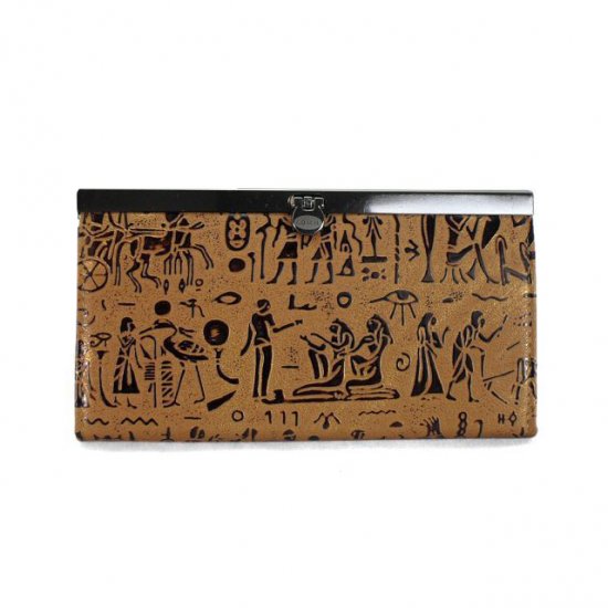 Coach Egyptian Wall Painting Large Brown Wallets EDX | Coach Outlet Canada